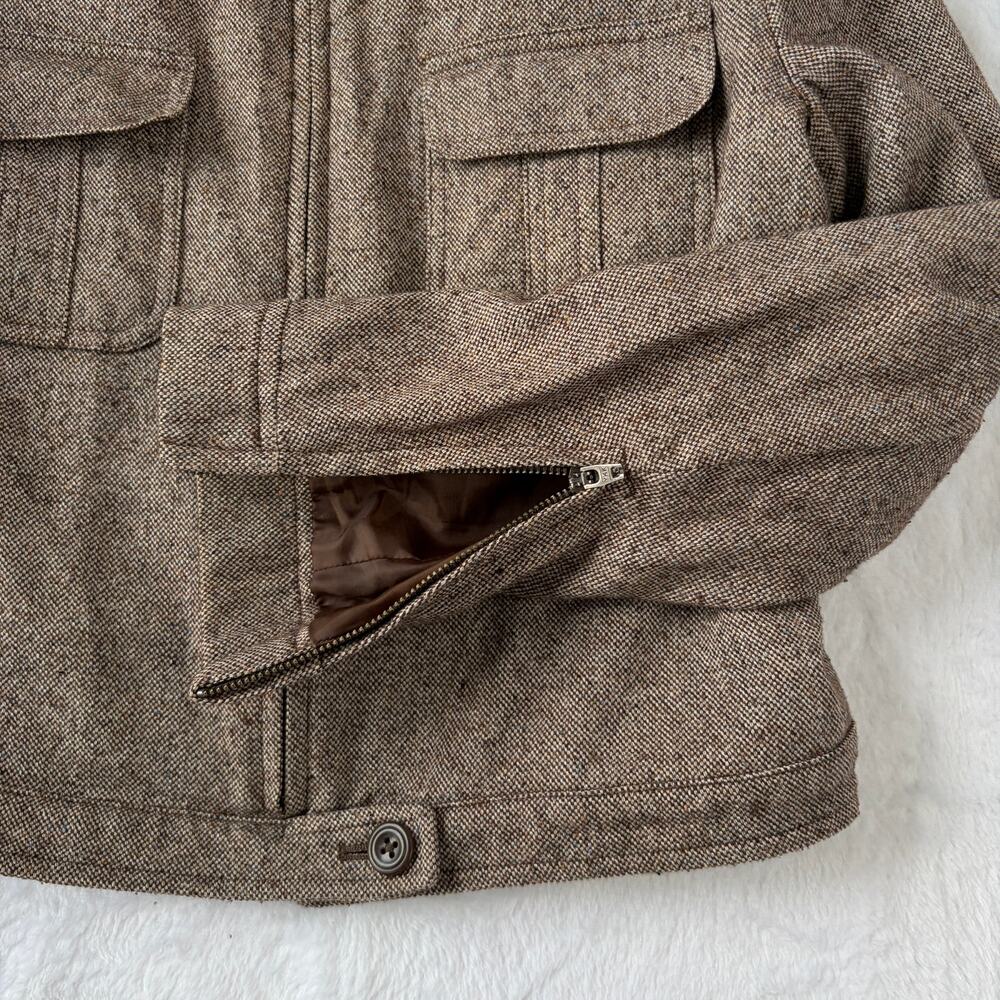 VTG GAP Cropped Harrington Jacket Women's M Brown Wool Blend Rare Minimalist Y2K - Picture 5 of 12